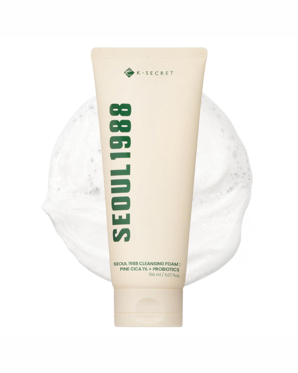 K-SECRET Cleansing Foam, Seoul 1988, Pine Cica 1%, Probiotics, 150ml
