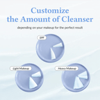 customize the amount of cleanser depending on your makeup