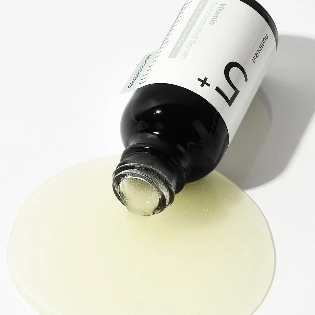 numbuzin No.5 Vitamin Concentrated Serum with product dispensed on surface