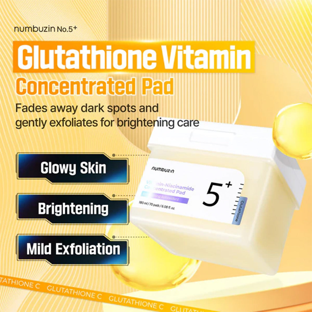numbuzin No.5 Vitamin-niacinamide Concentrated Pad 180 mL (70 Pads) numbuzin