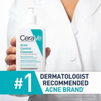 CeraVe Face Wash Acne Treatment Salicylic Acid Cleanser with Purifying Clay for Oily Skin Blackhead Remover and Clogged Pore Control 8 Ounce, multi, 8 Fl Oz, 237 ml CeraVe