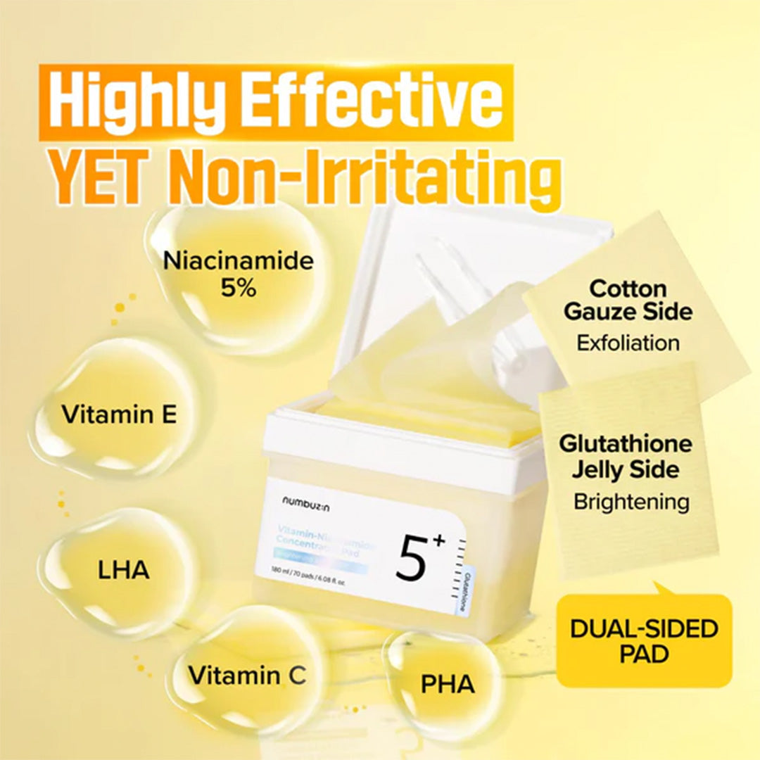 numbuzin No.5 Vitamin-niacinamide Concentrated Pad 180 mL (70 Pads) numbuzin