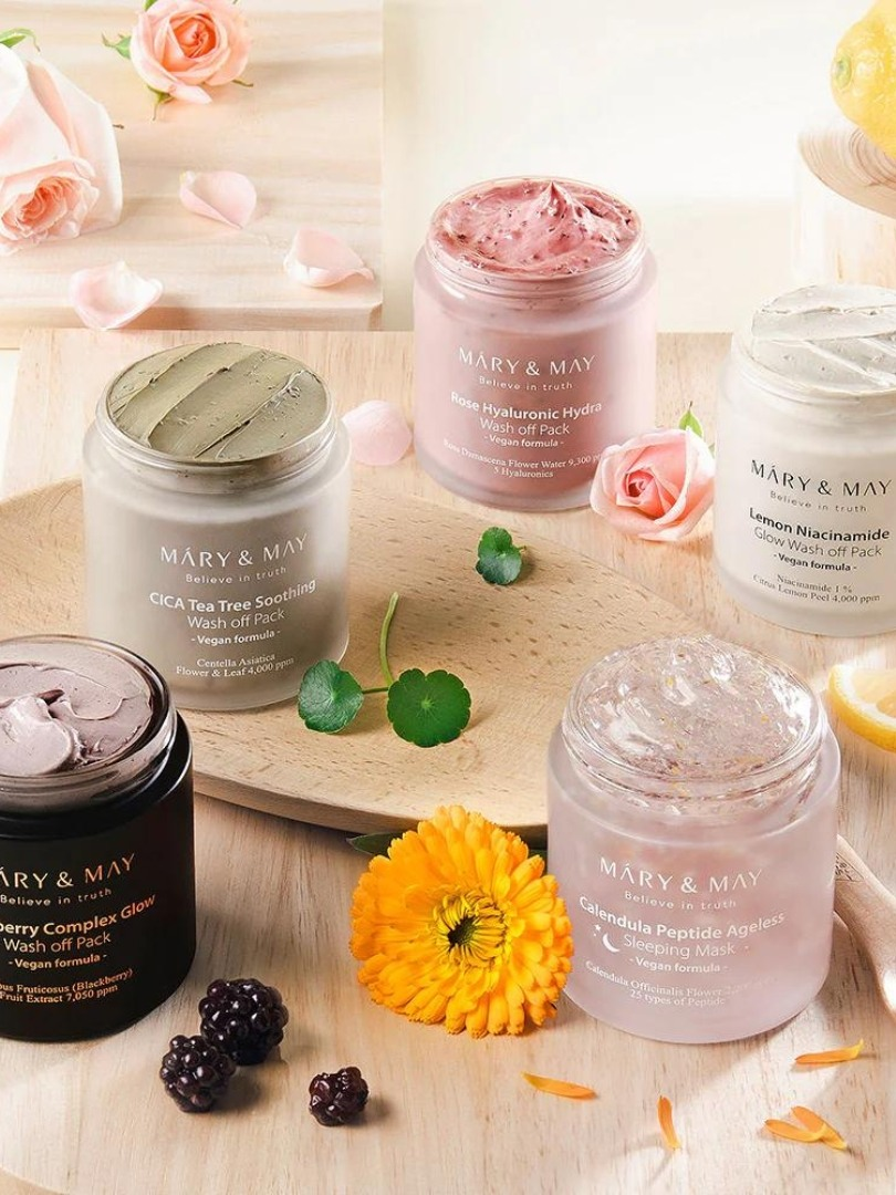 Mary&May Vegan Rose Hyaluronic Hydra Wash Off Mask 125g Mary&May