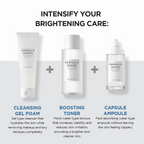 Centella gel foam, toner and capsule placed side-by-side