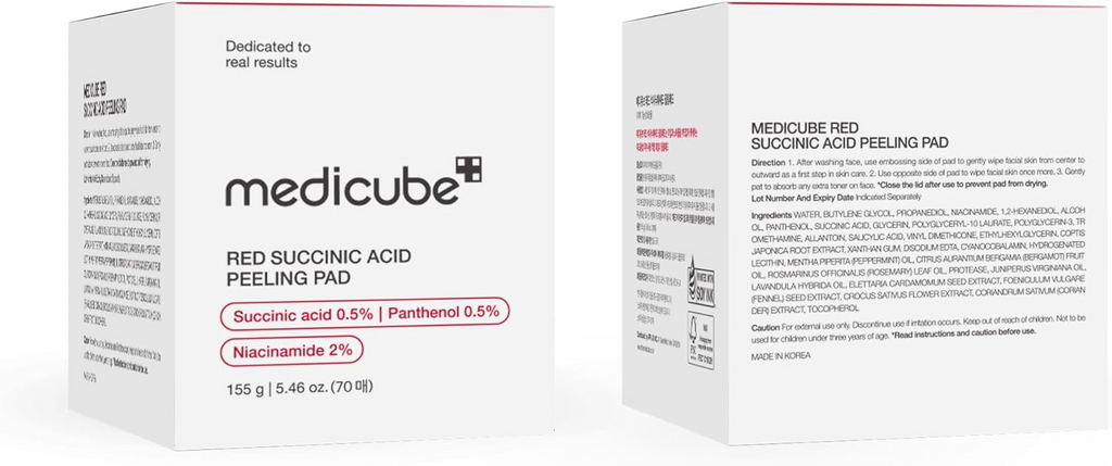 medicube Red Succinic Acid Peeling Pads 155g (70 Pads) MediCube