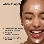 woman with ANUA Rice 70 Intensive Moisturizing Milk swatches on her face