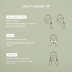 Instructions for using Abib Heartleaf Calming Toner Skin Booster with illustrations