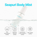 Seapuri Body Mist bottle half drowned in water
