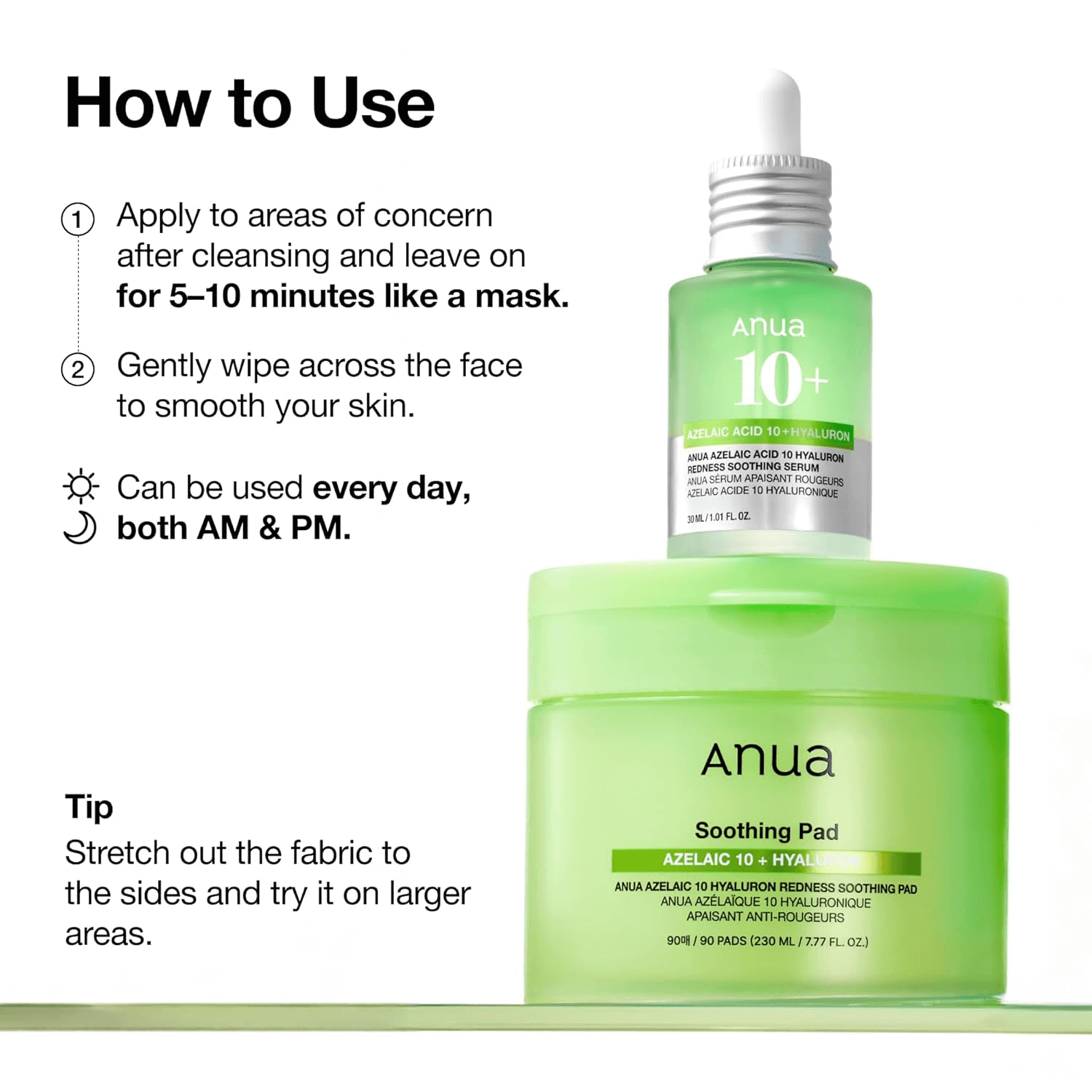 directions to use anua soothing pad