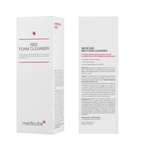 front and back side of medicube Red Foam Cleanser box packaging