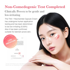 woman with Medicube TXA + Niacinamide 5% Capsule Cream on her cheek