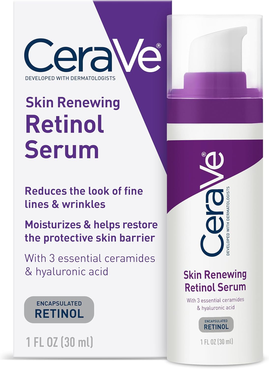 CeraVe Skin Renewing Retinol Serum, 1 fl oz 30ml