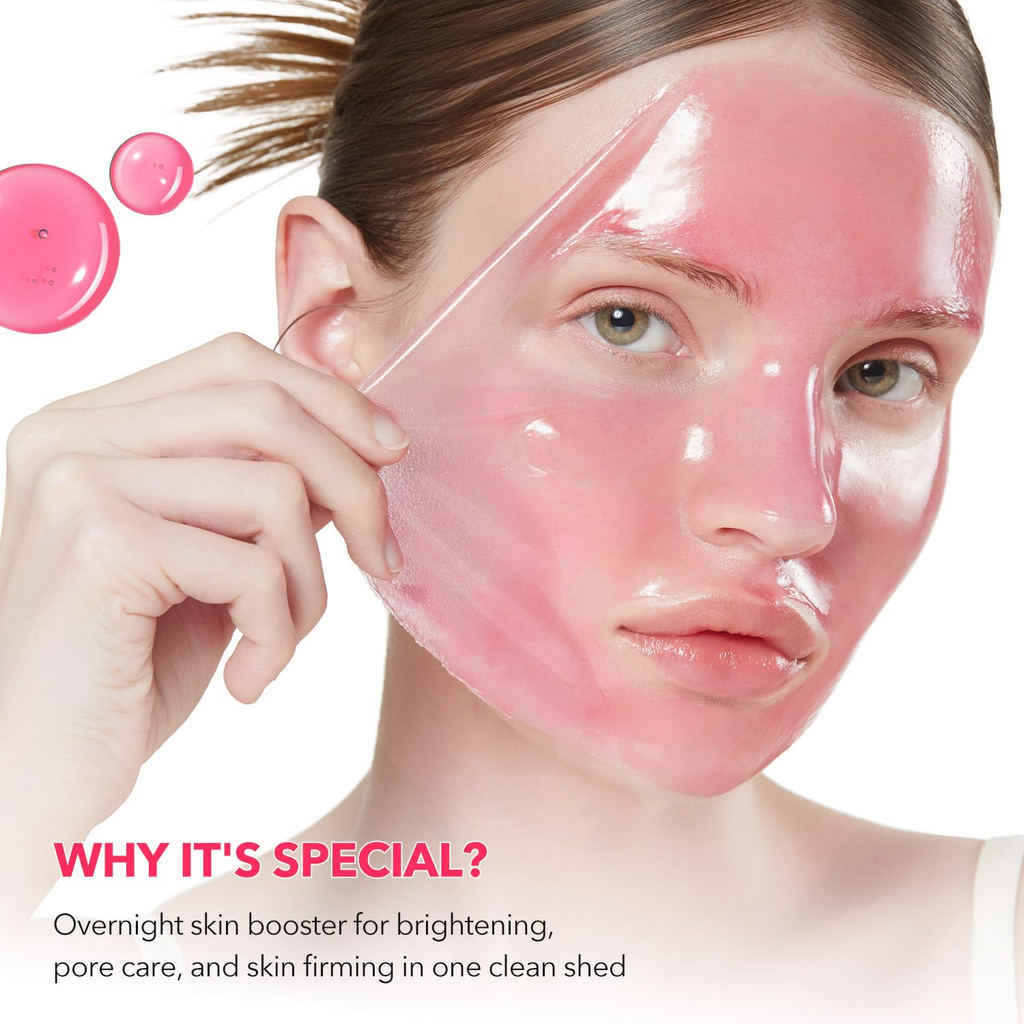 woman removing APRILSKIN TXA Niacinamide 99 Overnight Wrapping Mask from her face