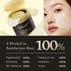 medicube Deep Vita C Facial Pads jar and a woman with a pad on her face