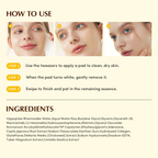 instructions to use EQQUALBERRY Collagen Glow Up Gel Toner Pads with ingredients list