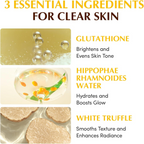 Three essential ingredients for clear skin with images and descriptions