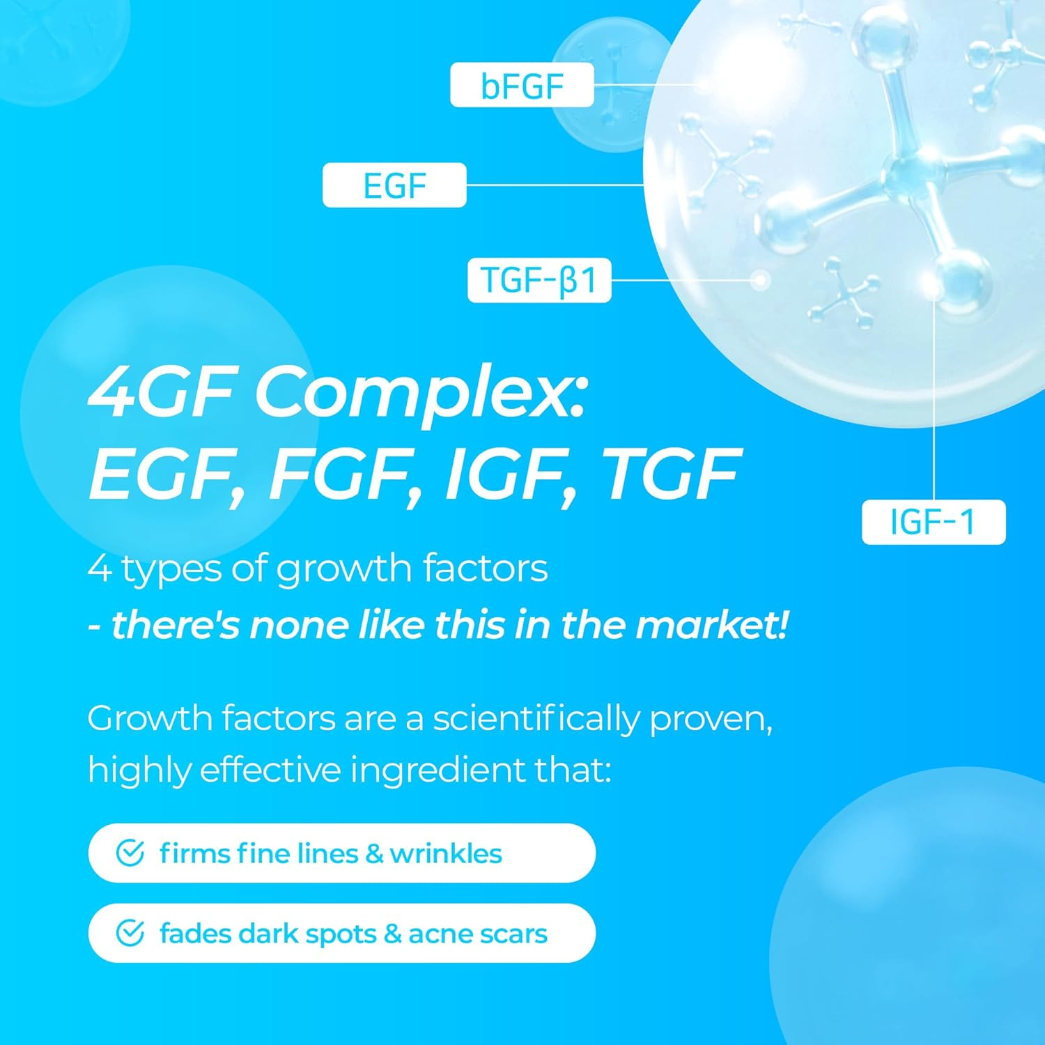 close-up of a 4GF Complex with growth factors