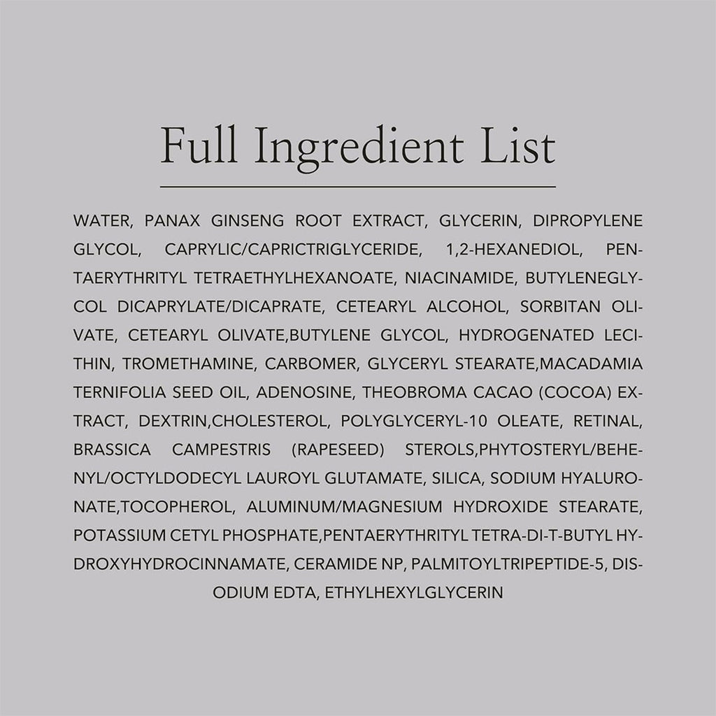 Beauty of Joseon Revive Eye Serum Ginseng + Retinal 30ml Full Ingredient list