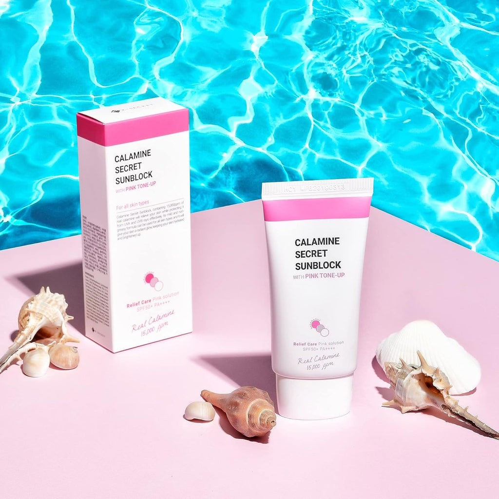 K-SECRET Calamine Secret Sunblock With Pink Tone-Up SPF 50+ & PA++++ 50ml