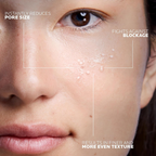 close-up of a person's face with product applied 