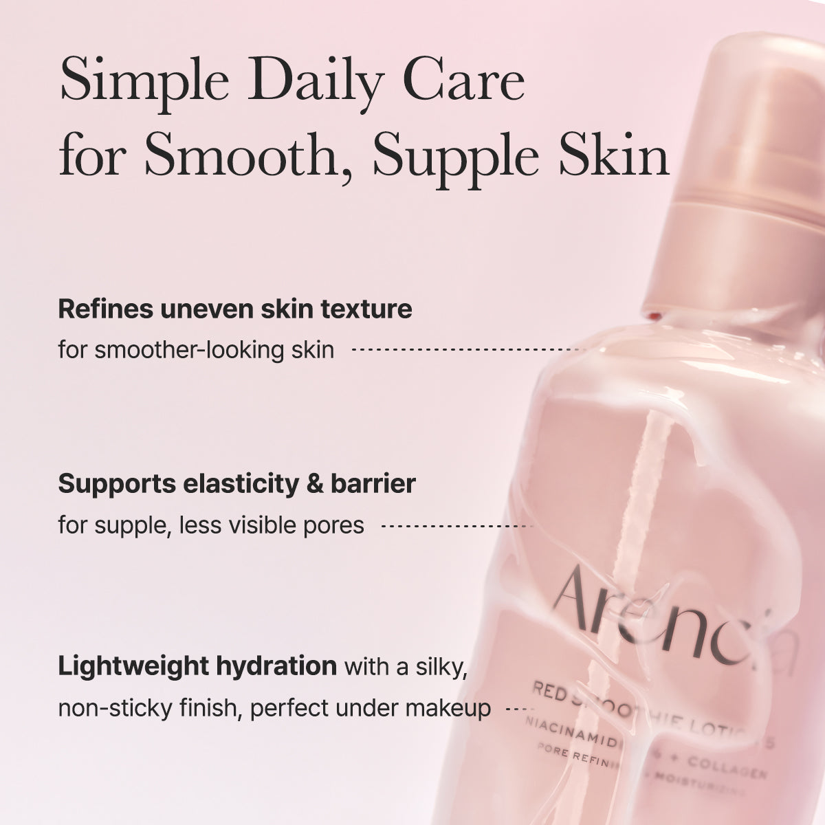 Arencia Red Smoothie Lotion 5 – 200mL | Niacinamide & Collagen Hydrating Lotion | Pore Smoothing & Moisture Care | Korean Skincare UAE