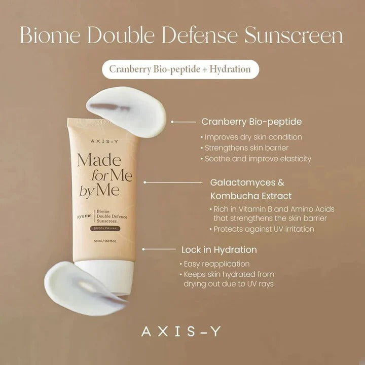 AXIS-Y Biome Double Defense Sunscreen tube