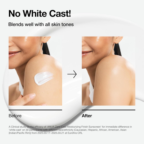 Anua Zero-Cast Moisturizing Finish Sunscreen 50mL Anua