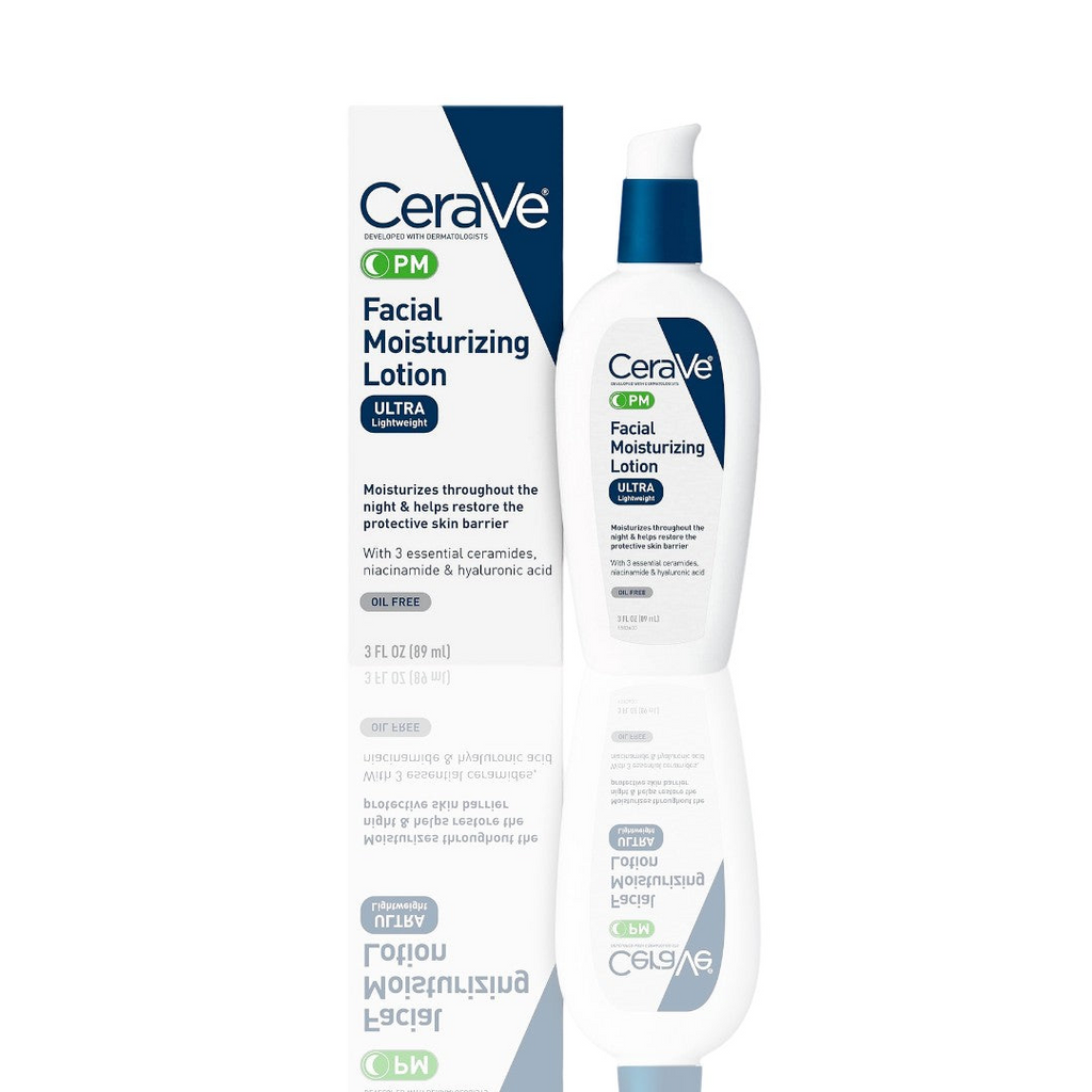 CeraVe PM Facial Moisturizing Lotion bottle with packaging