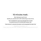 text written under label "10 minutes mask"