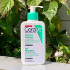 CeraVe Foaming Cleanser for Normal to Oily Skin 236mL bottle placed on  a white surface