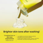 Goodal Green Tangerine Vita C Cleansing Foam product being dispensed out 
