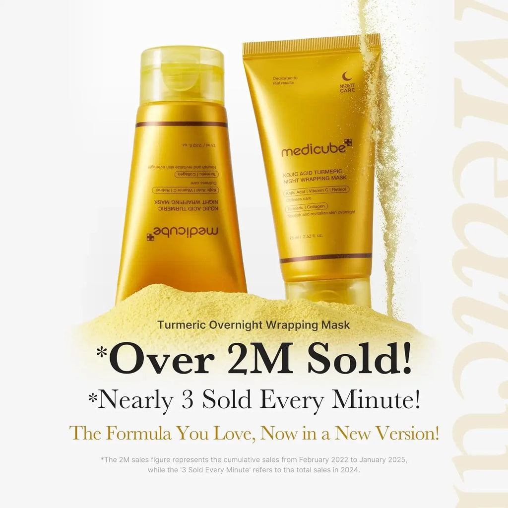 Two tubes of Medicube Kojic Acid Turmeric Night Wrapping Mask