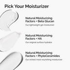 different moisturizer types with product swatches with text 'pick your moisturizer'